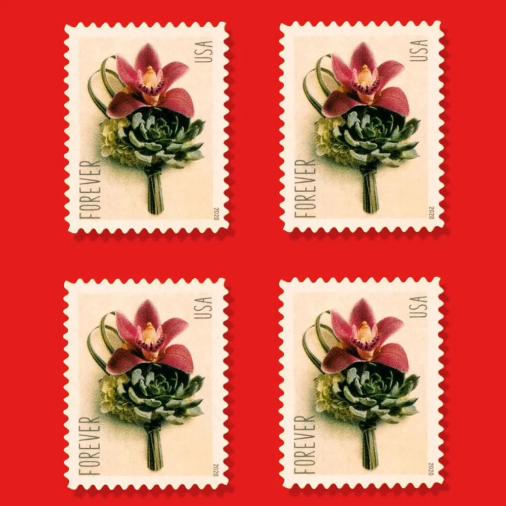 100 USPS Contemporary Boutonniere Wedding 2020 Forever First Class‎ Postage Mail